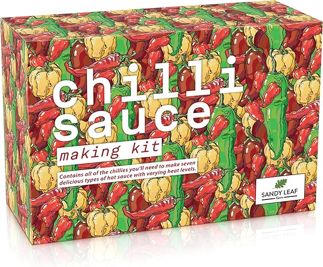 Chilli Sauce Making Kit - Make Your own Hot Sauce - Includes Chipotle, Habanero, Piri Piri, Aji Amarillo & Facing Heaven Peppers