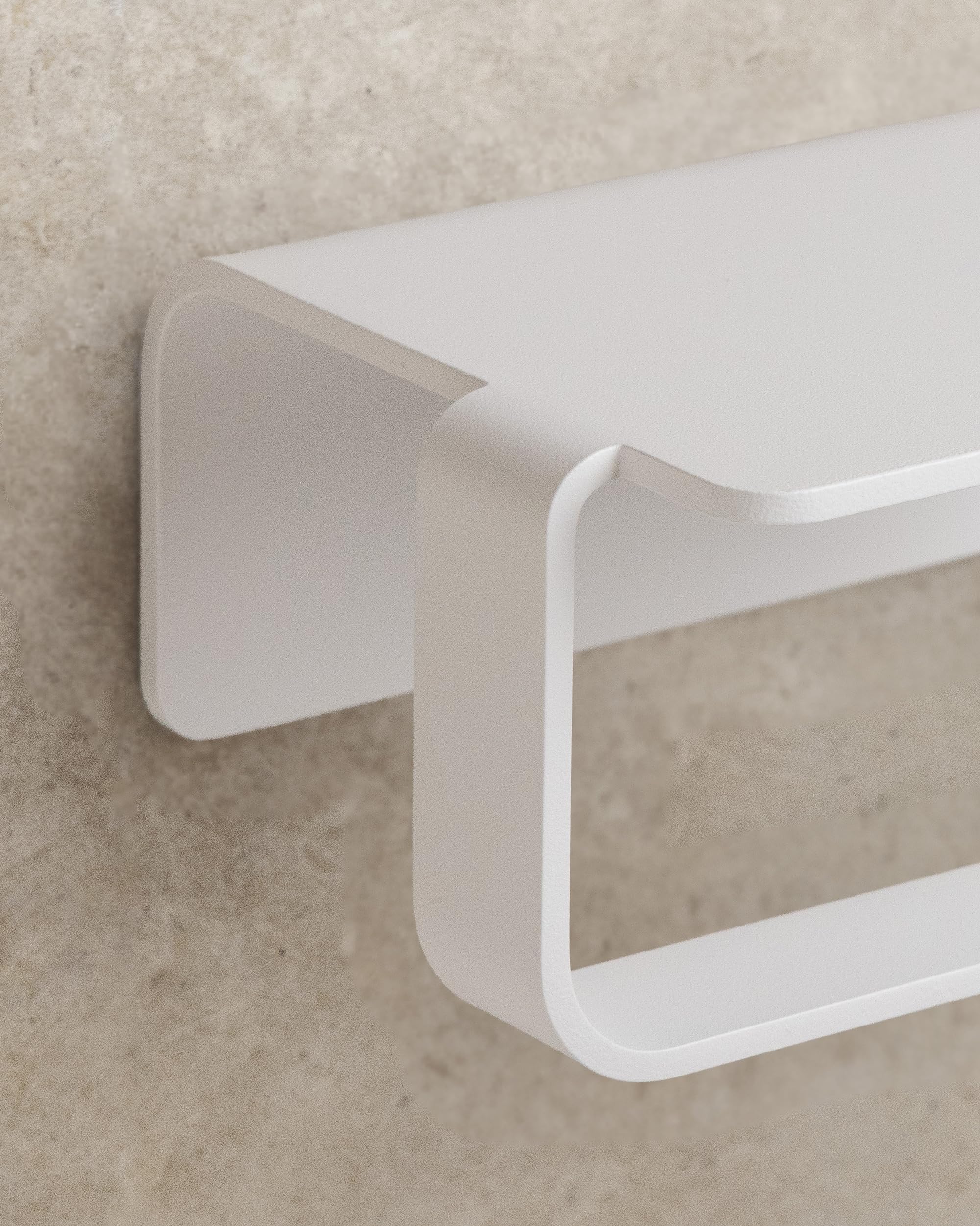 KAZAI. Portarrollos sin taladrar | Porta Rollos de Papel higiénico Adhesivo con Estante | Soporte de Papel higiénico para baño en Metal | Blanco