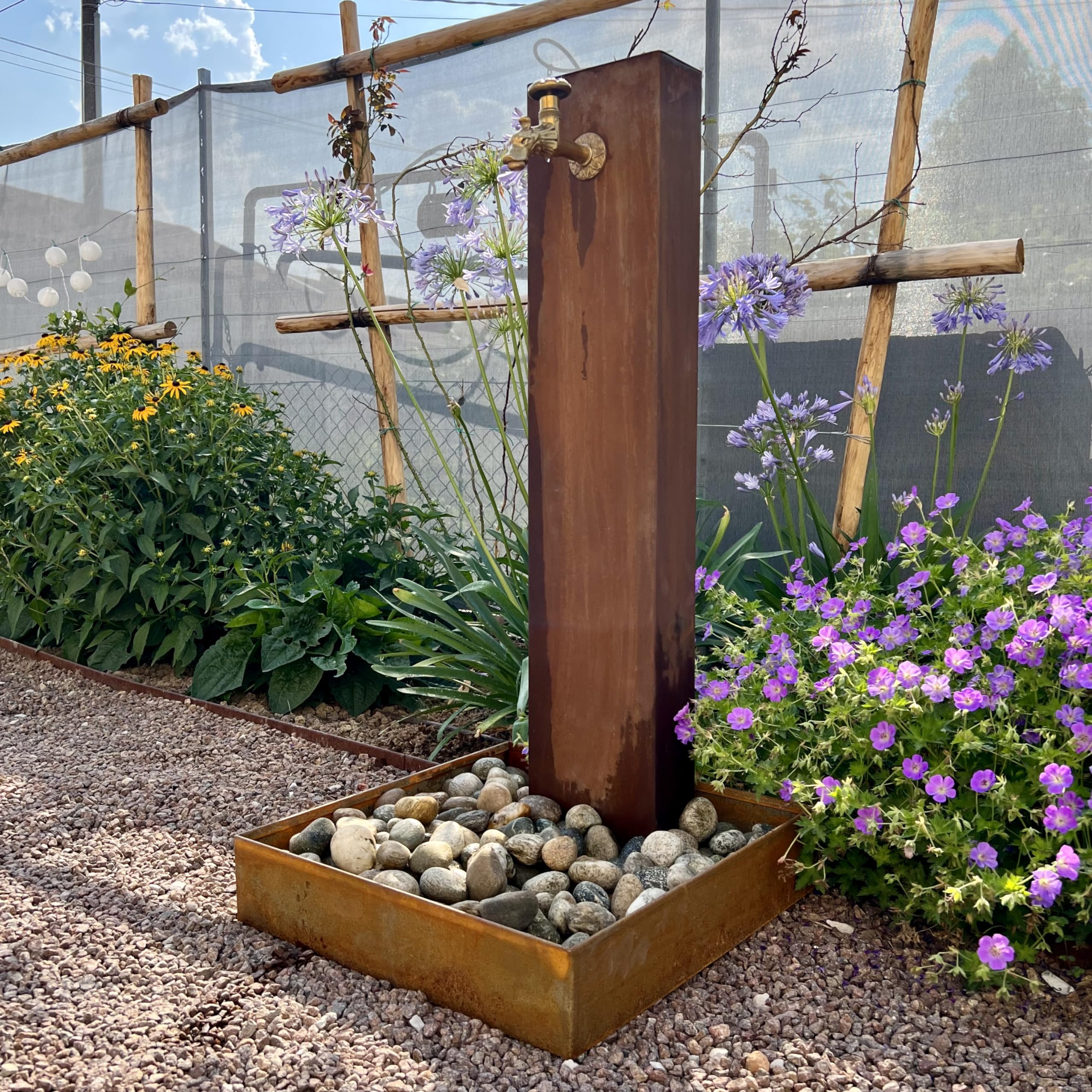 Fontana da giardino in corten misure cm 10x20 H100 (Senza base)