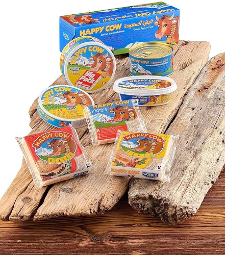 Miniatura 6 de Happy Cow Queso procesado austriaco Halal, lata de 4 onzas (3.99 oz) de fácil apertura, rico sabor a cheddar, larga vida útil, perfecto para
