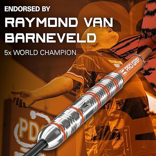Miniatura 2 de TARGET Darts Raymond Van Barneveld RVB 23G Juego de dardos de punta de acero de tungsteno - 9 ejes de agarre Pro - 9 Pro Ultra Flights - Cartera de