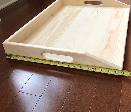 Miniatura 6 de Bandeja de servir de madera hecha a mano, la cubierta superior de la estufa funciona como TV, cama o bandeja de alimentos, tabla de servir de madera