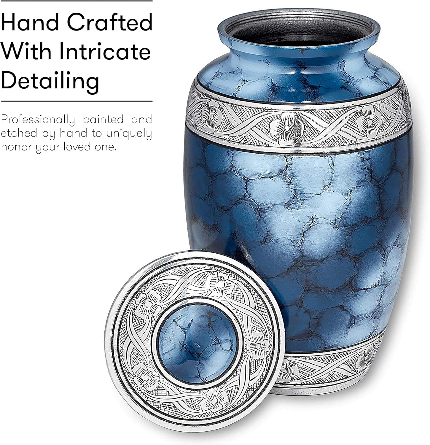 Exсluѕіvе Fedmax Urns for Ashes Adult Male or Female - Funeral and Memorial Cremation Urns for Human Ashes up to 200 lbs with Velvet Bag, Blue Grеаtеѕt Prоduсt Fedmax Urns for Ashes Adult Male or Female - Funeral and Memorial Cremation Urns for Human Ashes up to 200 lbs with Velvet Bag, Blue