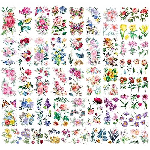 DHAHBHC 40 calcomanías falsas de colores de 2.7 x 4.7 pulgadas