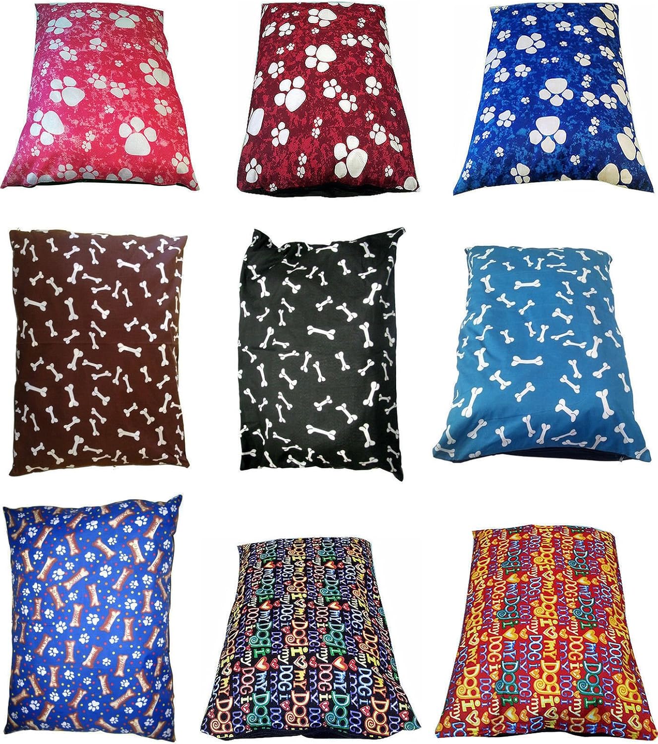 Extra Large Dog Bed Pillow Cover 56" x 37" Size Removable Zip