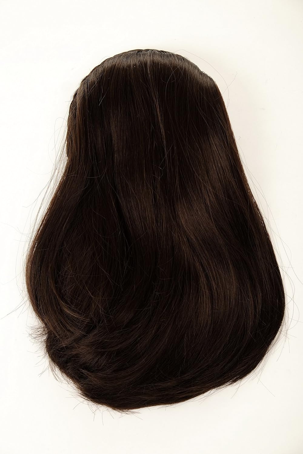 WIG ME UP - 90606-6 Halfwig Hairpiece Extension with braided hair circlet shoulder length straight chocolate brown 12inch - Image 3