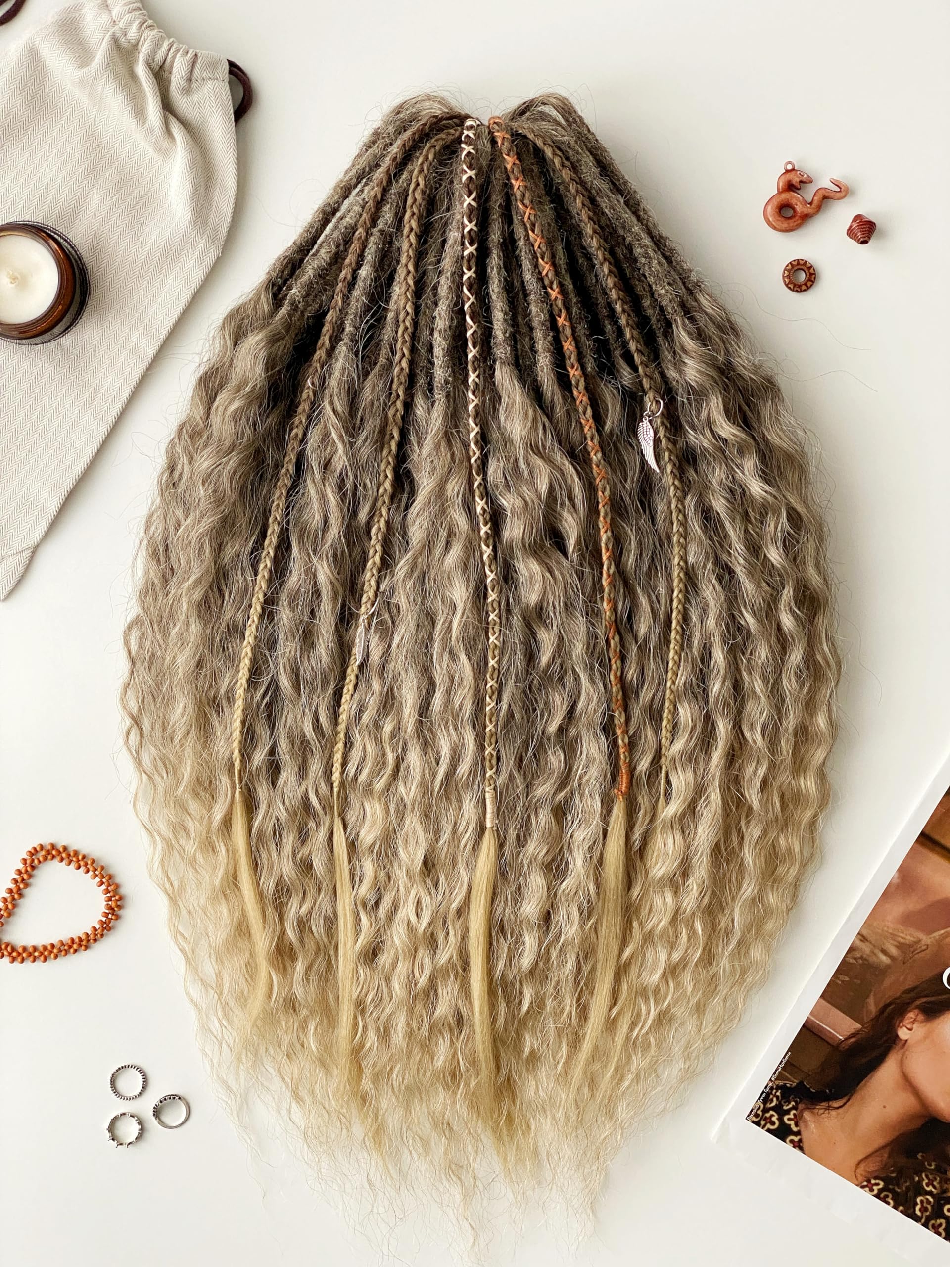 Amazon.com: Curly dreadlocks Natural Blonde color double 