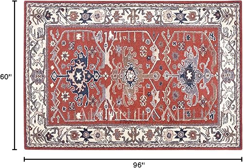 Miniatura 3 de Alfombras de lana tradicionales hechas a mano de Allen Home - Chia Rust - Duraderas, 100% lana - Alfombras para sala de estar, comedor, dormitorio,