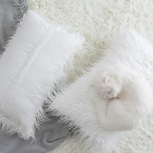 Miniatura 2 de Kevin Textile Pack de 2 Fundas Decorativas de Almohada de Nueva Serie de Lujo Estilo de Pelo Sintético para SillaSofáSillón, 12x20 Pulgadas (30 x 50