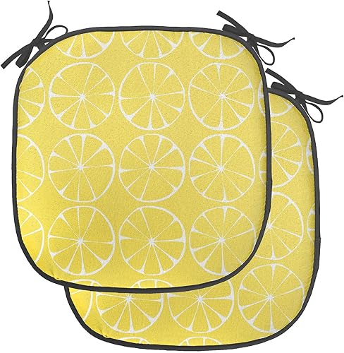 Miniatura 10 de Lunarable Swirly - Cojín de asiento para silla, diseño de líneas retro rizadas, funky en espiral, vida marina náutica, antideslizante, para cocina y