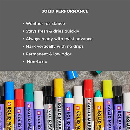 Miniatura 4 de SAKURA Marcadores de pintura sólida con punta giratoria  Rotuladores permanentes de baja temperatura  Marcador de ventana, madera y vidrio  Pintura