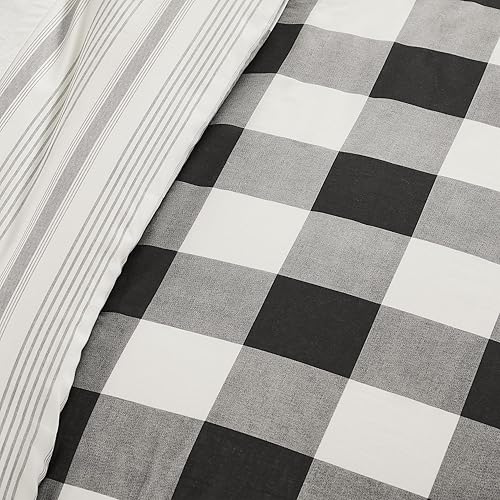 Miniatura 7 de Levtex Home - Camden Black Comforter Set - Twin/Twin XL Comforter (68x88in.) and 1 Standard Sham (20x26in.) - Buffalo Check Design - Black/White