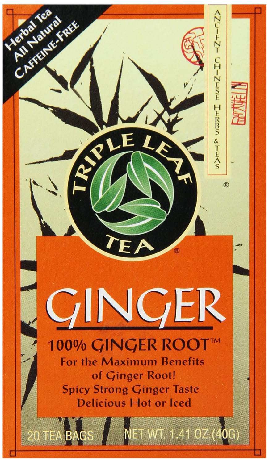 Triple Leaf Tea, Ginger, 20 Tea Bags (Pack of 6)