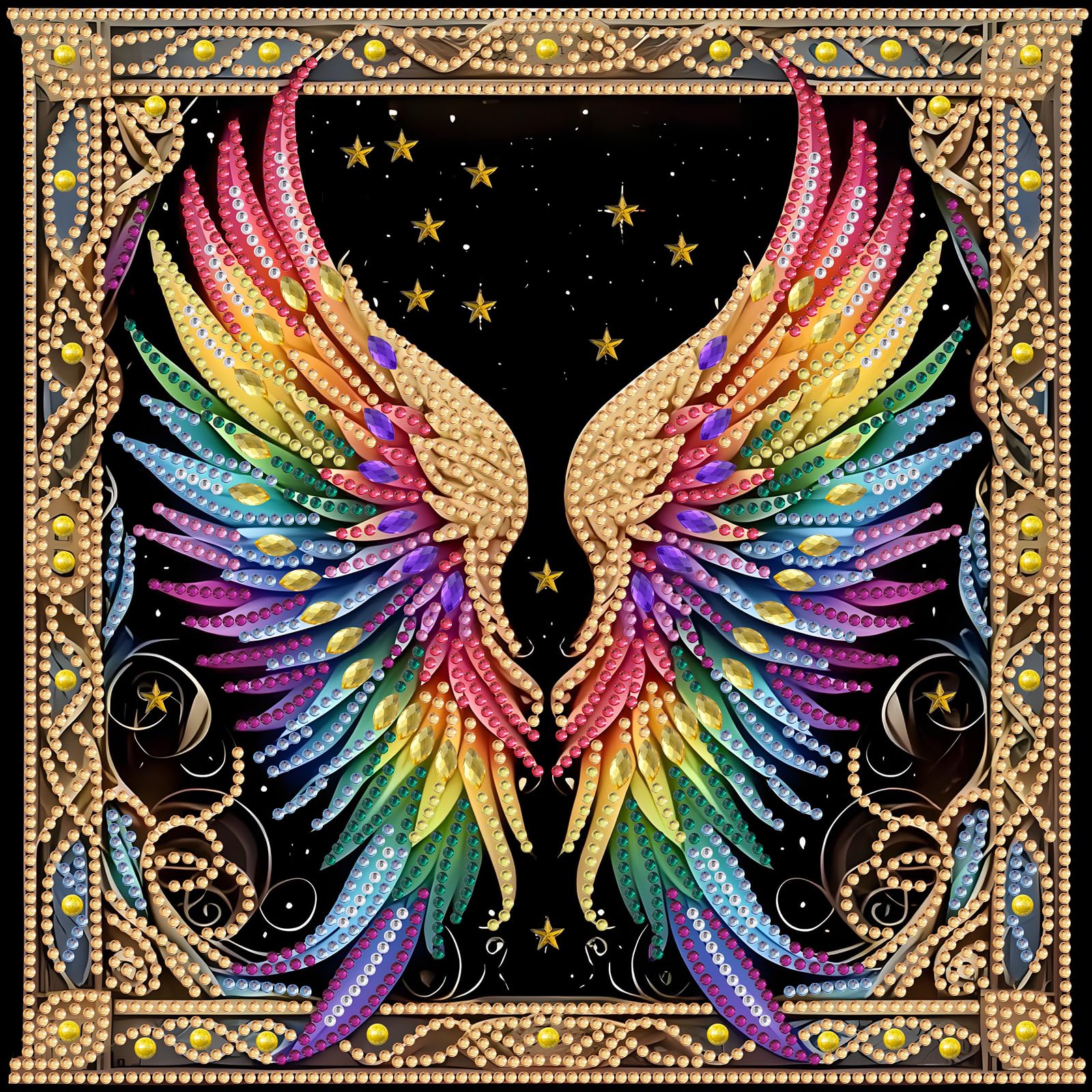 Angel Wings Diamond Art Kits for Adults, Special Shaped Diamond Painting Kits for Adults for Beginners, DIY Crystal Diamond Dots Art Kits, 5D Special Gem Art Painting Kits for Home Wall Decor, 12x12in