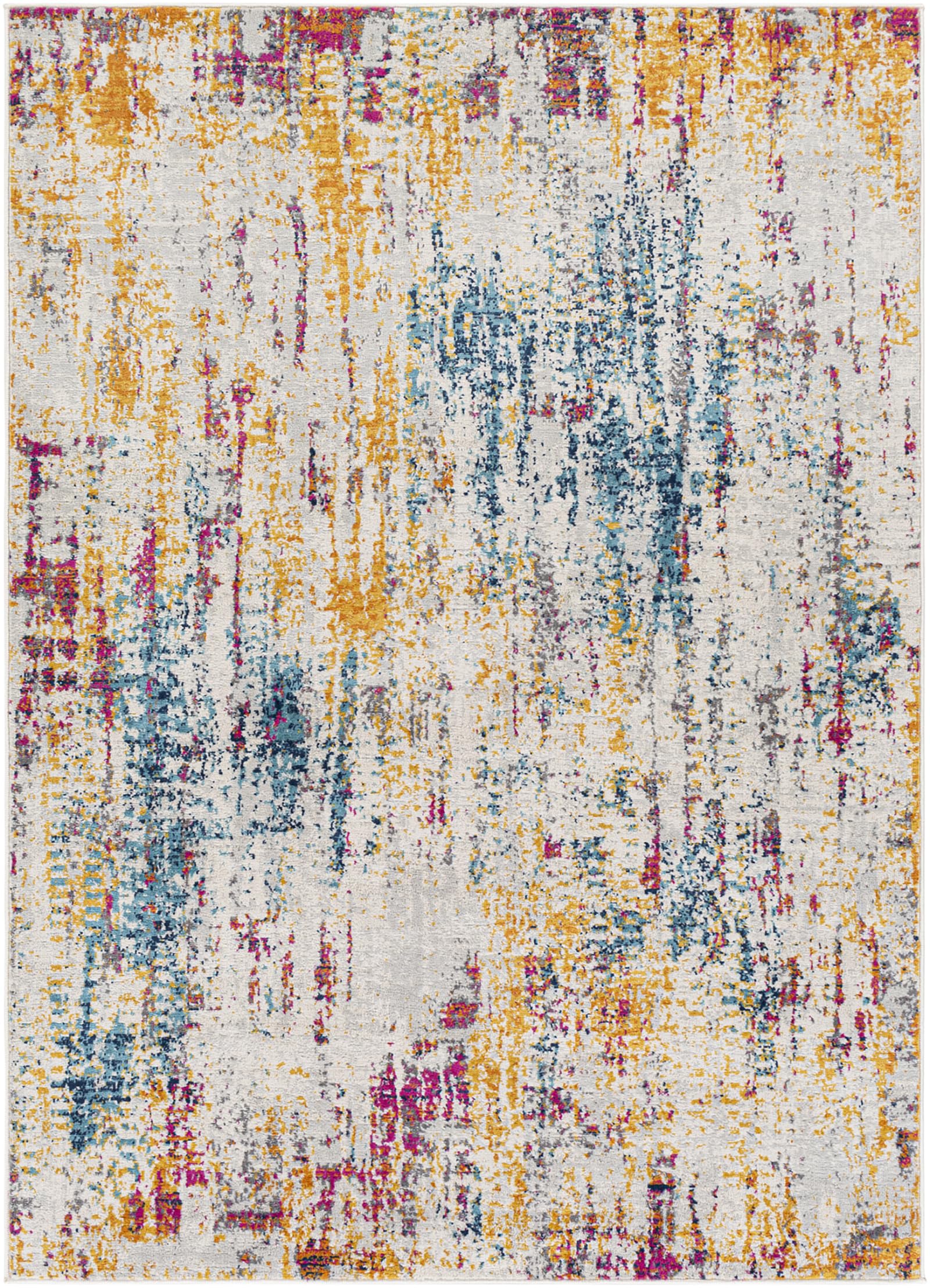 Livabliss Annaba Tappeto Astratto | Beige, Fucsia, Senape, Blu | 160x215cm | Soggiorno & Sala da Pranzo | Effetto Marmo Moderno Pelo Medio Morbido