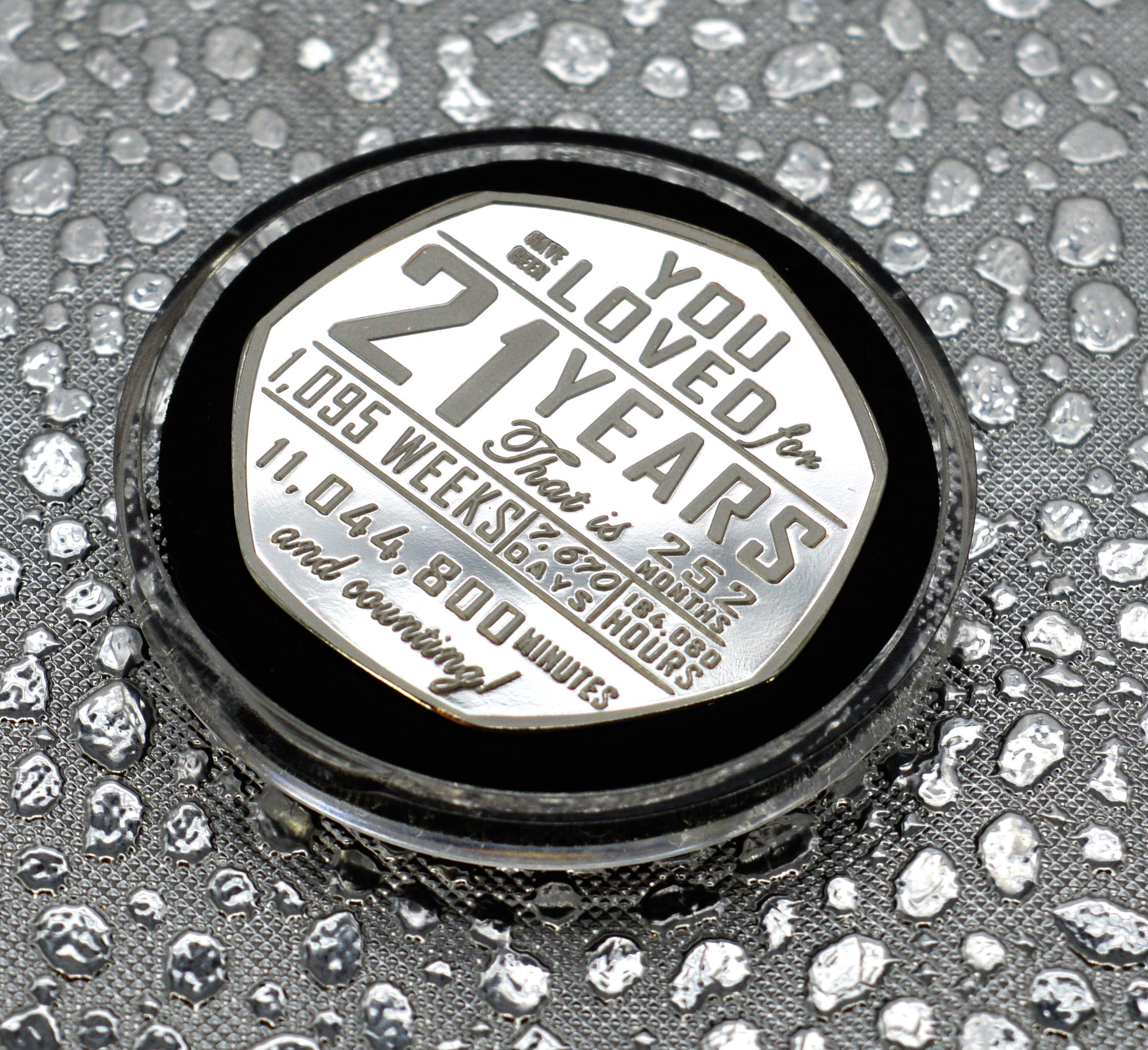 The Commemorative Coin Company 21st Birthday Silver Commemorative in Capsule. Gift/Present Congratulations/Party/Celebration/Ideas. Celebrating 21 Years
