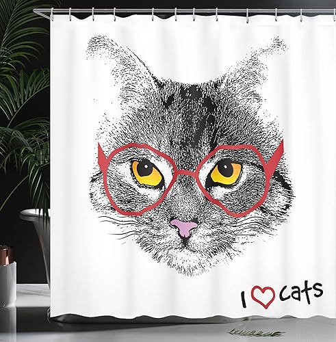 Miniatura 3 de Ambesonne Decor Collection, juego de cortina con ganchos para regadera