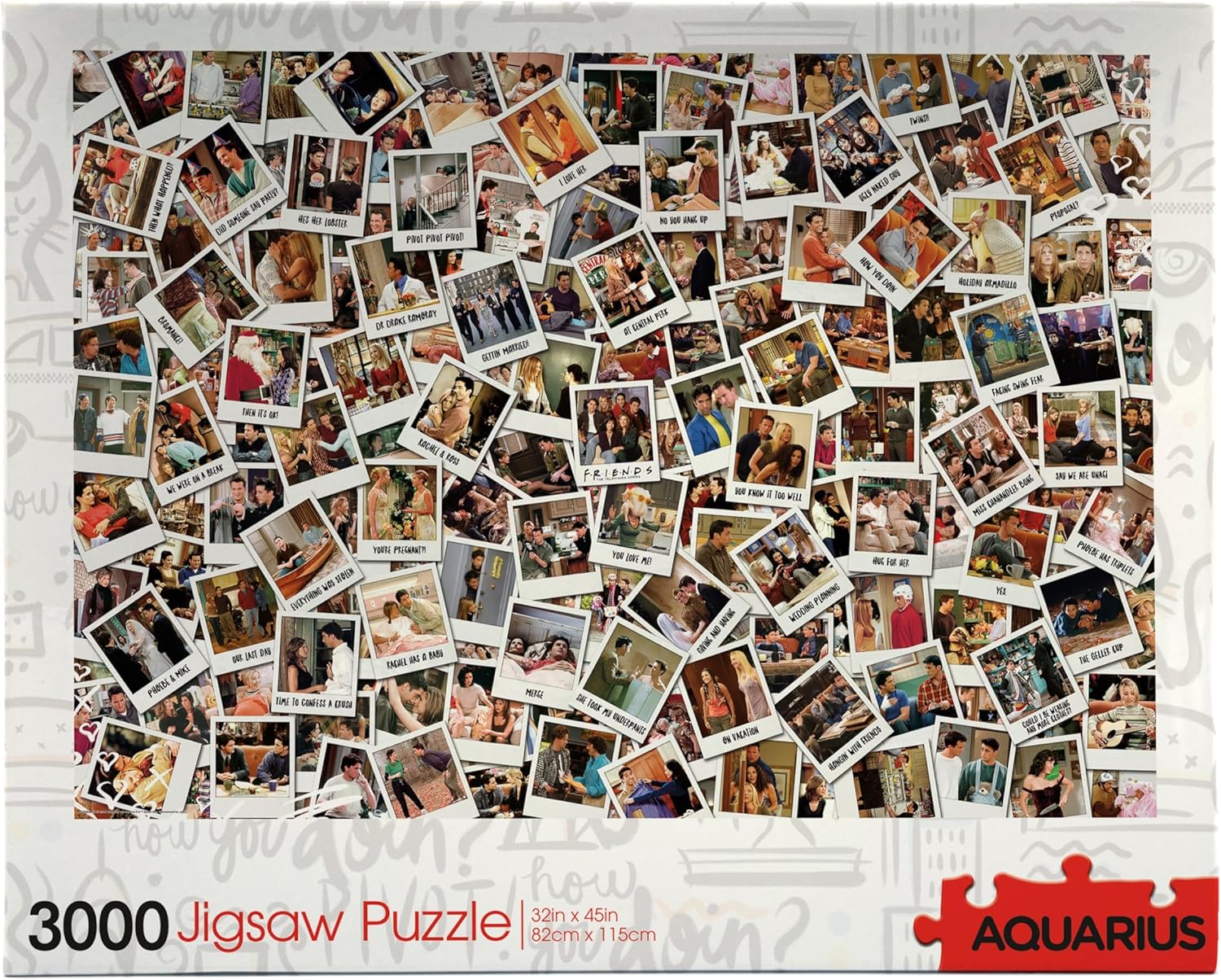 AQUARIUS Friends Puzzle (3000 Piece Jigsaw Puzzle) - Officially Licensed Friends TV Show Merchandise & Collectibles - Glare Free - Precision Fit - Virtually No Puzzle Dust - 32 x 45 Inches (68523)