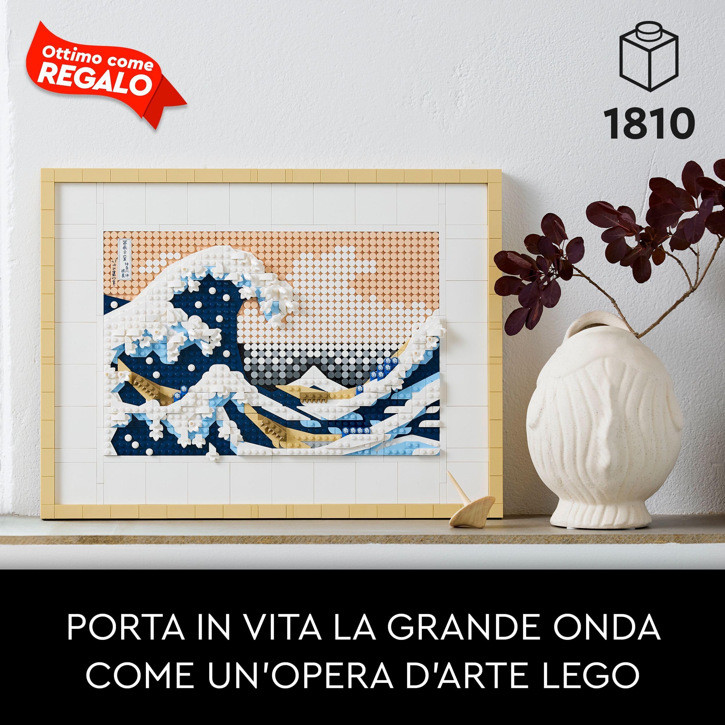 LEGO 31208 Art Hokusai - La Grande Onda, Set Fai Da Te, Hobby Creativi per Adulti, Idea Regalo per Uomo o Donna, Lui o Lei, Decorazioni Casa, Quadri Soggiorno Giapponesi