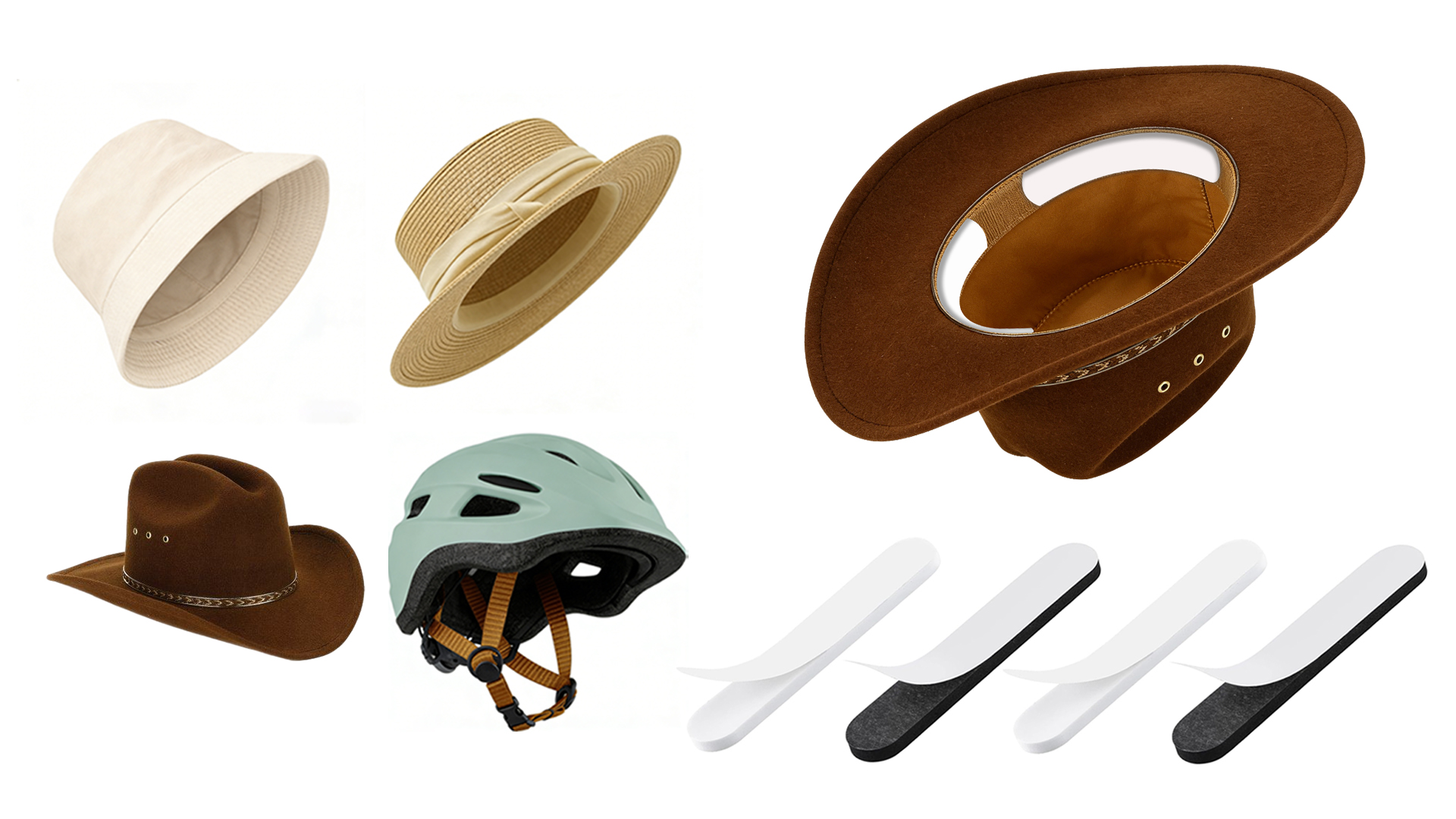 Image of Hat Size Reducer Self Adhesive Foam Tape 60 Pack for Cowboy Hat | Self-adhesive foam inserts resize loose hats, fit fedora & baseball cap; soft foam padding adjusts hat circumference easily
