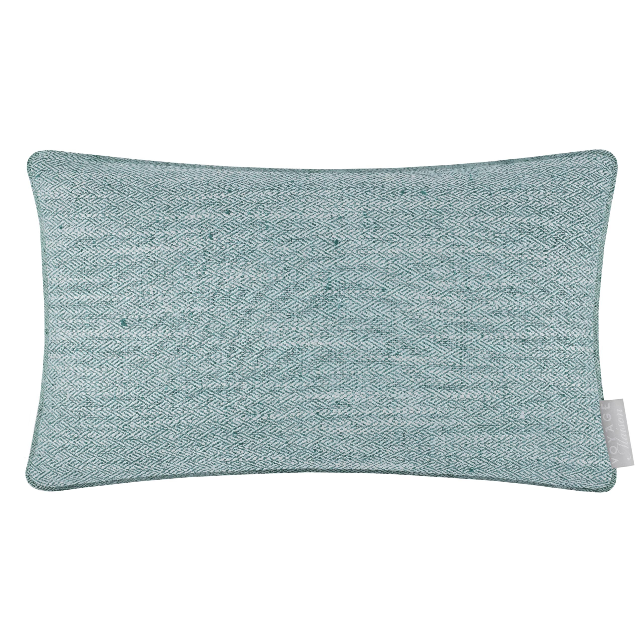 Voyage Maison Jedburgh Feather Filled Cushion – Herringbone Textured Woven Artisan Country Décor (Teal - 30x50cm)