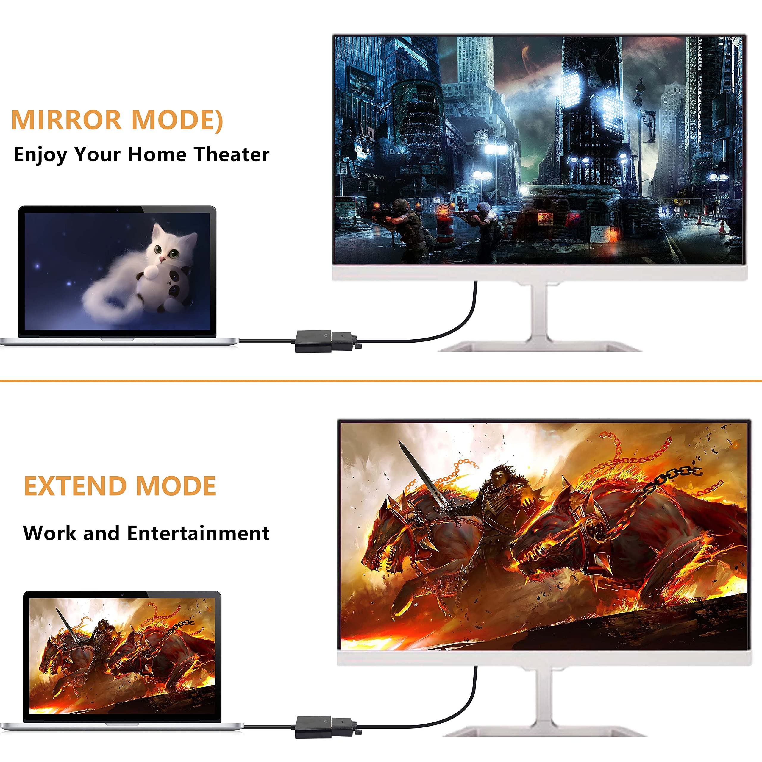 XMSJSIY Adaptateur audio Micro HDMI vers VGA 1080p Full HD Micro HDMI mâle vers VGA femelle Interface pour moniteurs de bureau, projecteurs, ordinateurs portables, tablettes
