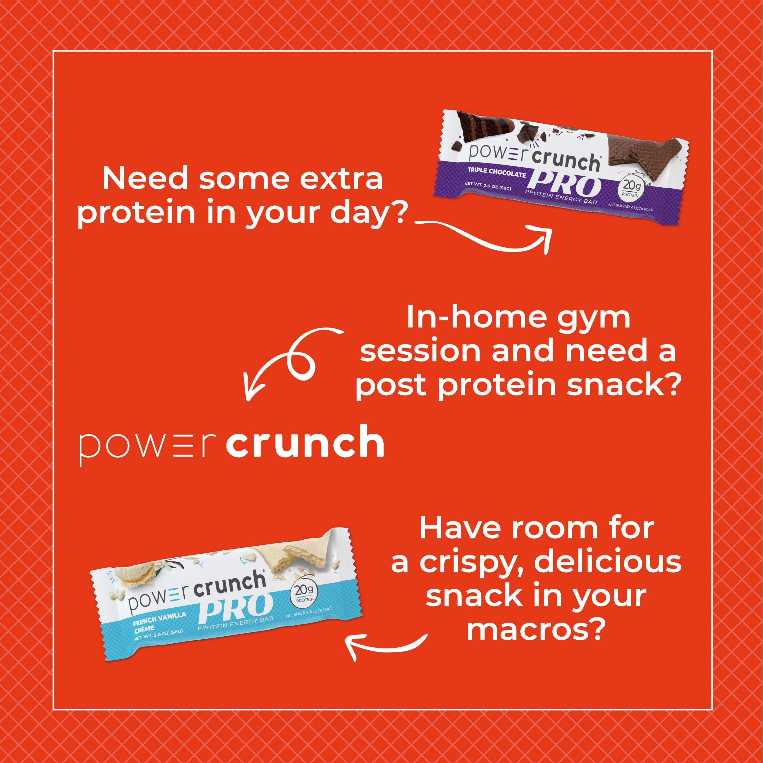 Power Crunch PRO Whey Protein Bar, High Protein Snacks with 20g Protein