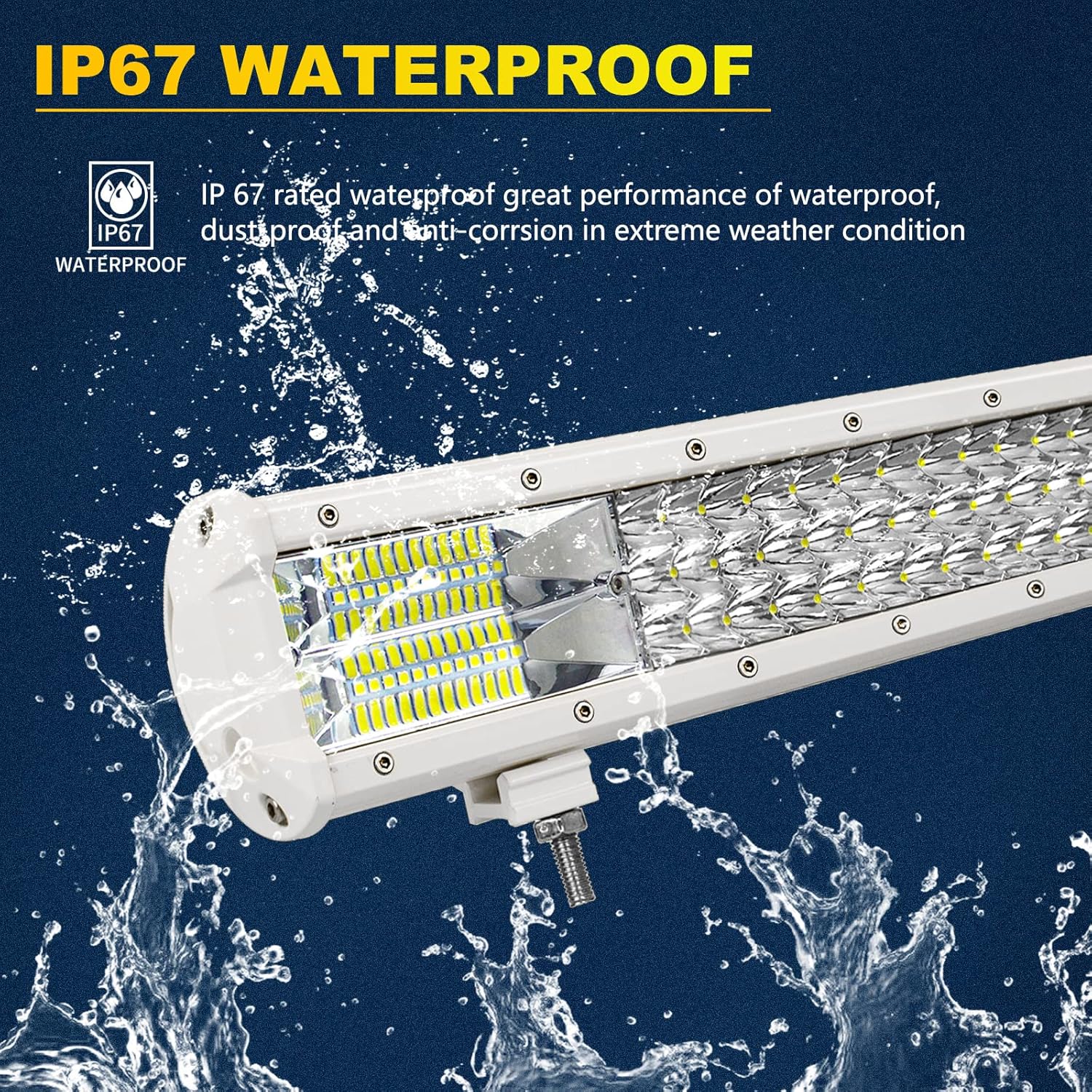 SKYWORLD White LED Light Bar 17" 252W Spot Flood Combo Beam LED Bar with Wiring Harness Work Off Road Driving Lights for SUV Truck Car ATV UTE 4x4 4WD Boat