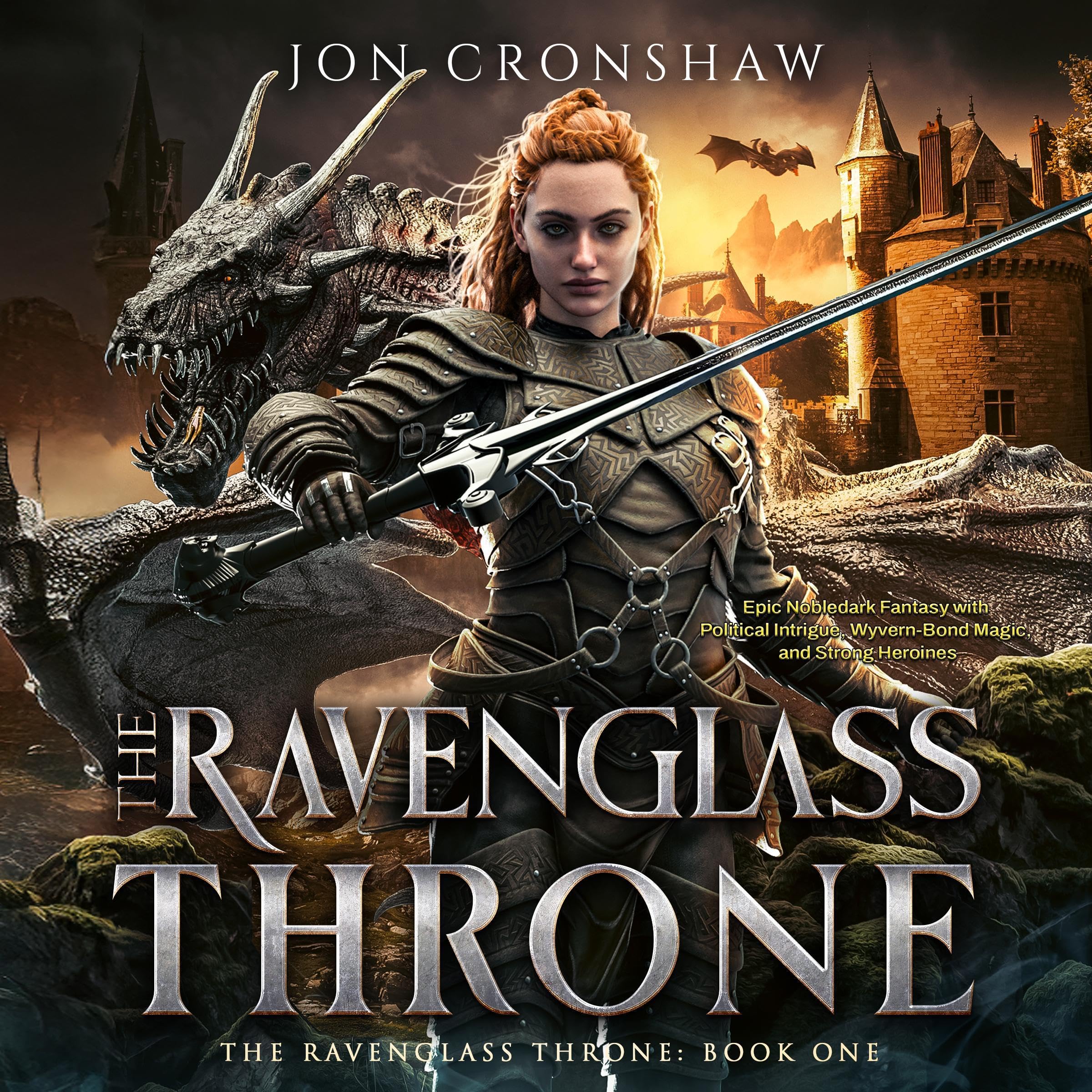 The Ravenglass Throne: Parts One to Four: Epic Nobledark Fantasy with Political Intrigue, Wyvern‑Bond Magic, and Strong Heroines