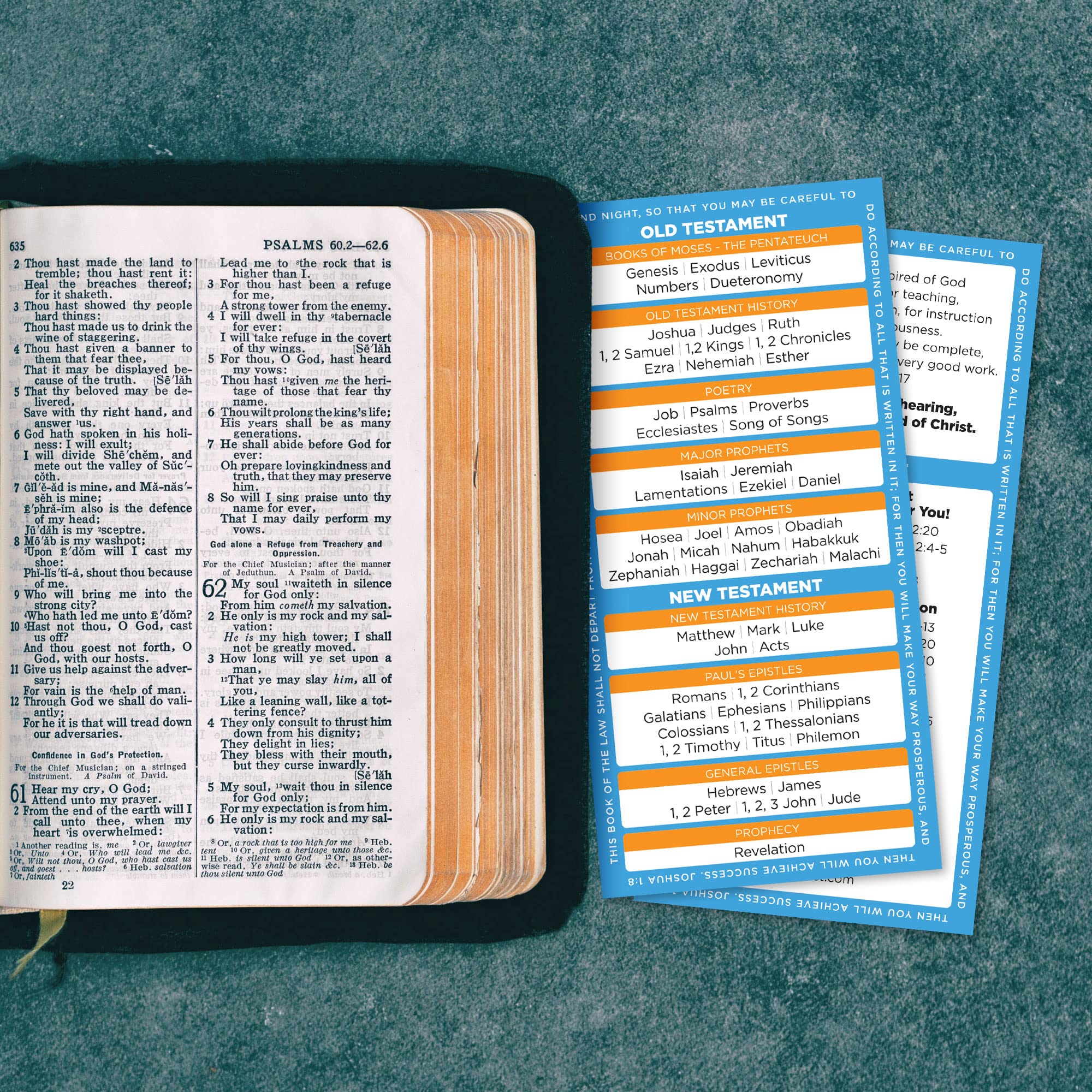 Books of The Bible Bookmarks, Bulk Pack of 48 Large Christian