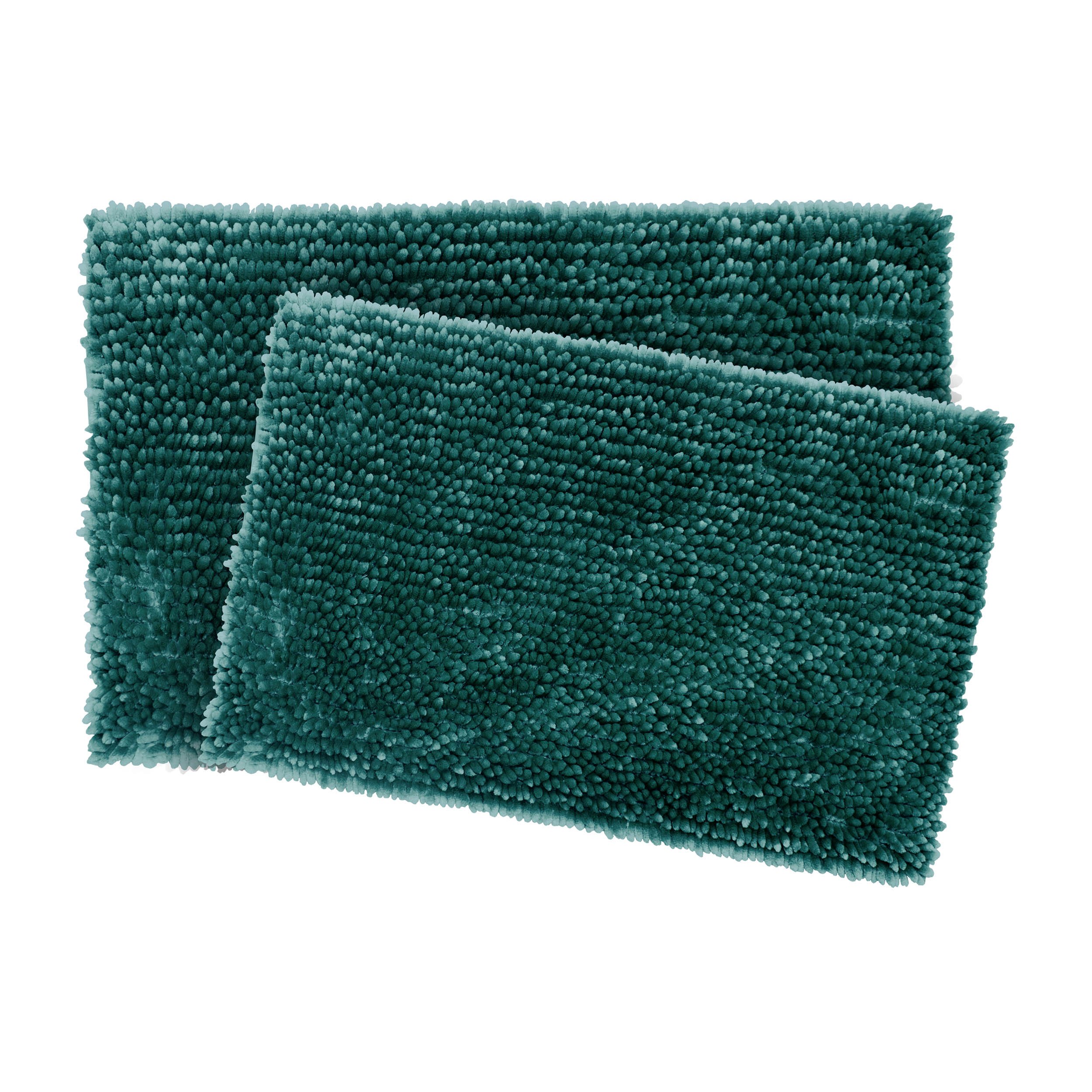 Jean Pierre 2-Piece Mega Butter Chenille Bath Mat Set, Harbor Teal