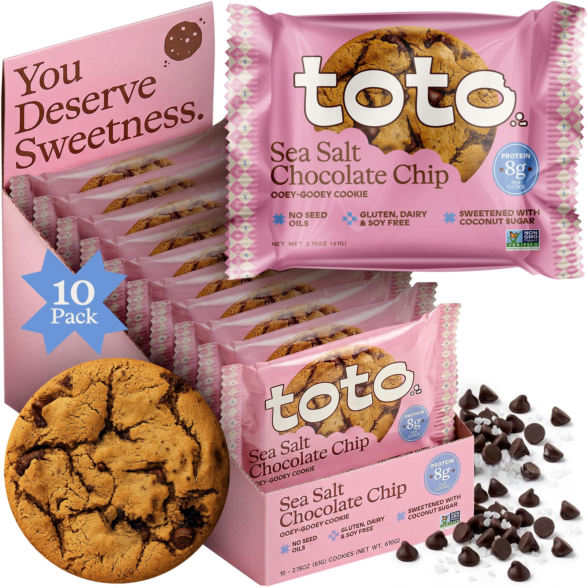 Amazon.com: Toto Soft-Baked Protein Cookies, Sea Salt Chocolate