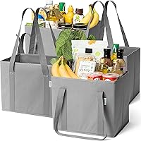 BagGroup Reusable Grocery Bags - Extra Large 4-Pack, Stays Open & Stands Tall, Durable Totes for Shopping, Picnics & More