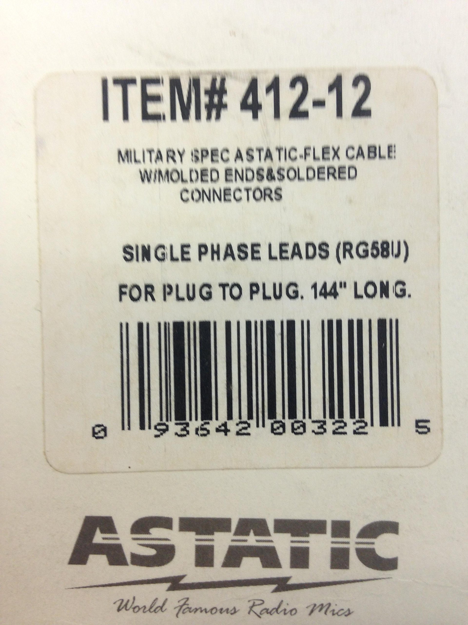412-12 ASTATIC MILITARY SPEC FLEX CABLE SINGLE PHASE LEADS (RG58U) 144