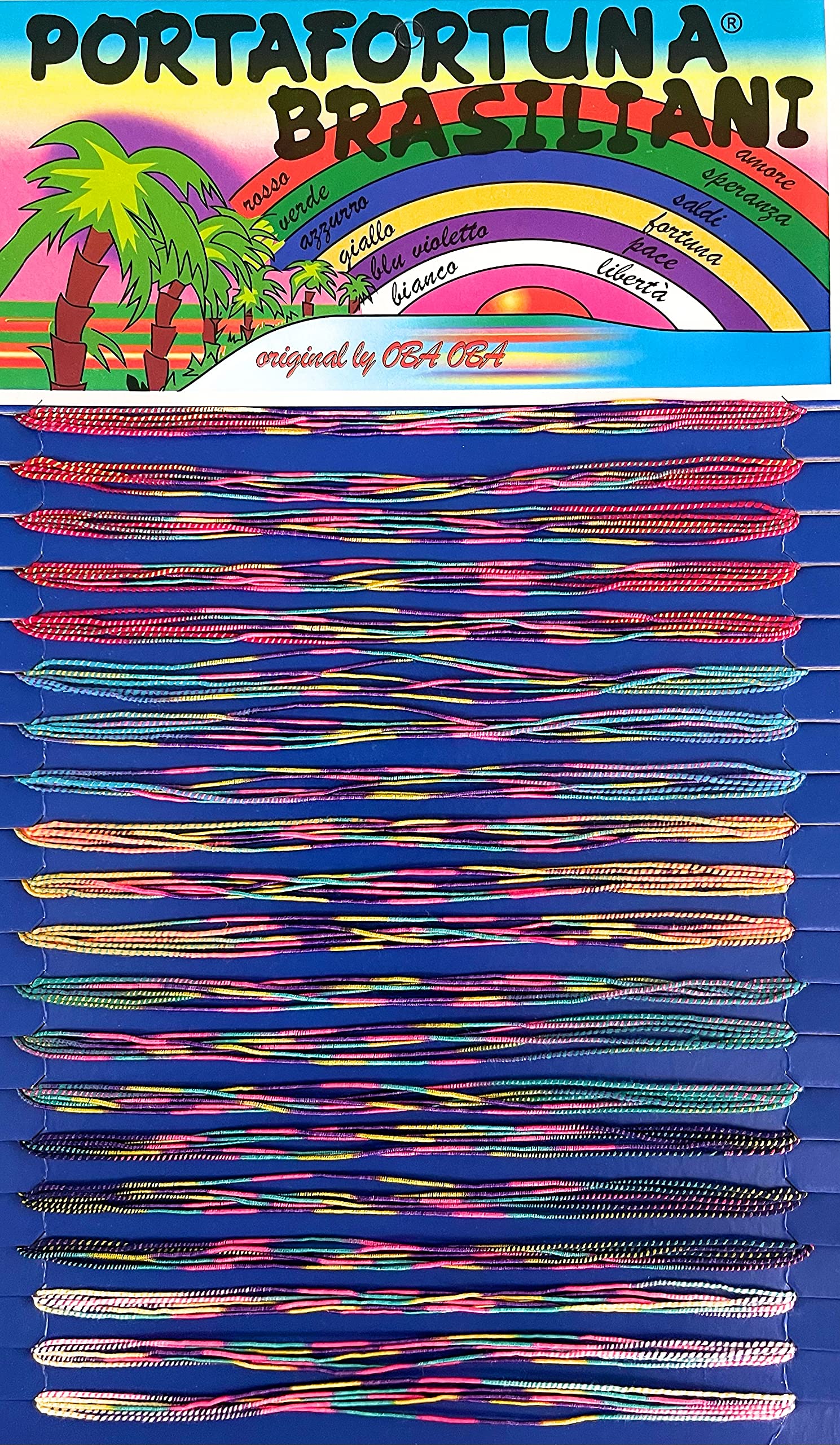 R&F srls Bracciali porta Fortuna BRASILIANI 1 blister da 100 Filini Multicolore Colore cartone casuale