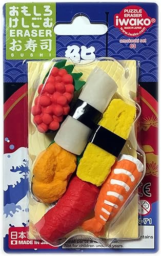 Iwako Juego de borrador japonés - Surtido de sushi