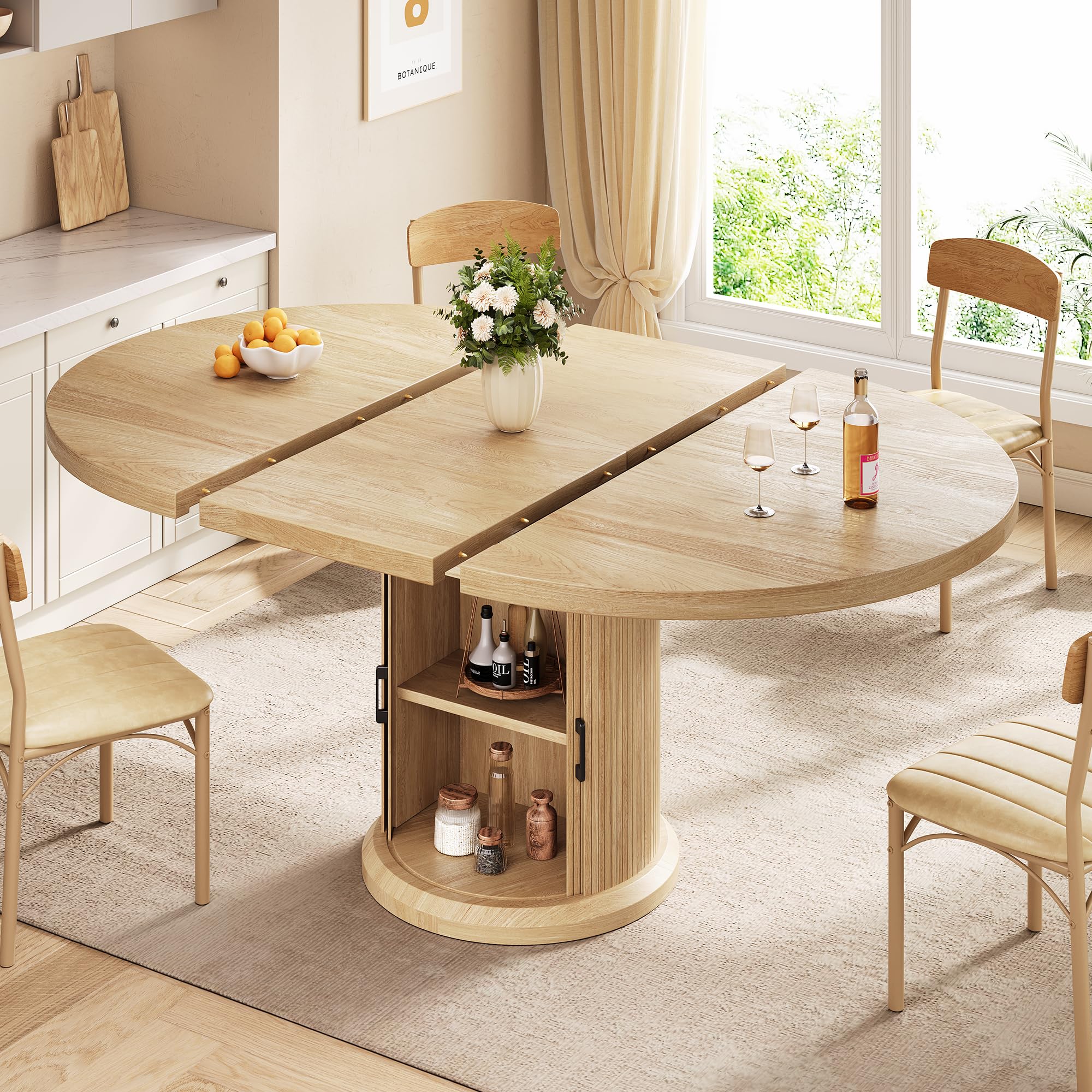 View 1 of **MISSING PARTS**Jocoevol Extendable Round Dining Table (Natural Oka)