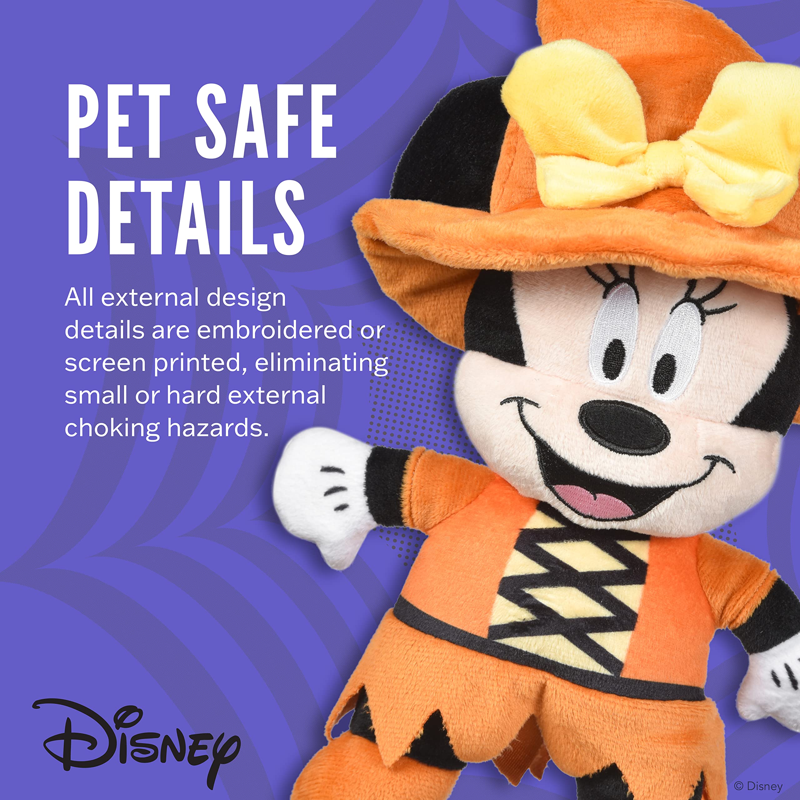 Disney Myszka Minnie Halloween zabawka dla psa – piszczące pluszowe zwierzę dla wszystkich psów, zabawka do gryzienia, oficjalna zabawka dla psa Disney – 15 cm