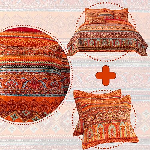 Miniatura 6 de VAPUTAR Juego de 2 fundas de cojín decorativas bohemias para sofá o cama, fundas de cojín cuadradas de 18 x 18 pulgadas, patrón jacquard a rayas