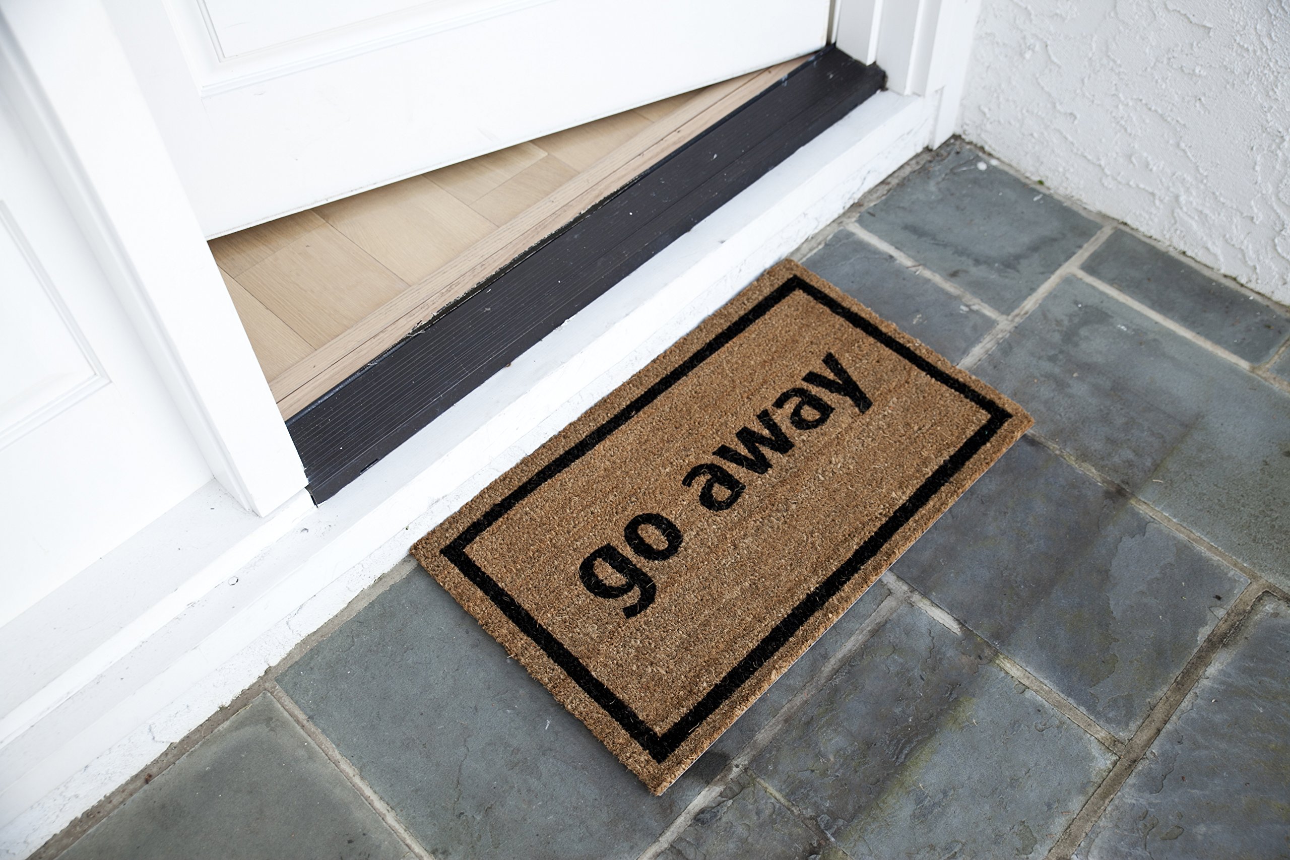 Entryways - Zerbino antiscivolo in fibra di cocco, 43 x 71 cm, colore: Nero