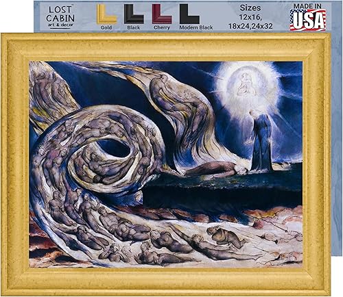 Miniatura 73 de Guillermo Blake Lost Cabin Nabucodonosor | Impresión en marco plano negro | Reproducción de pinturas de obras de arte finas | Póster decorativo