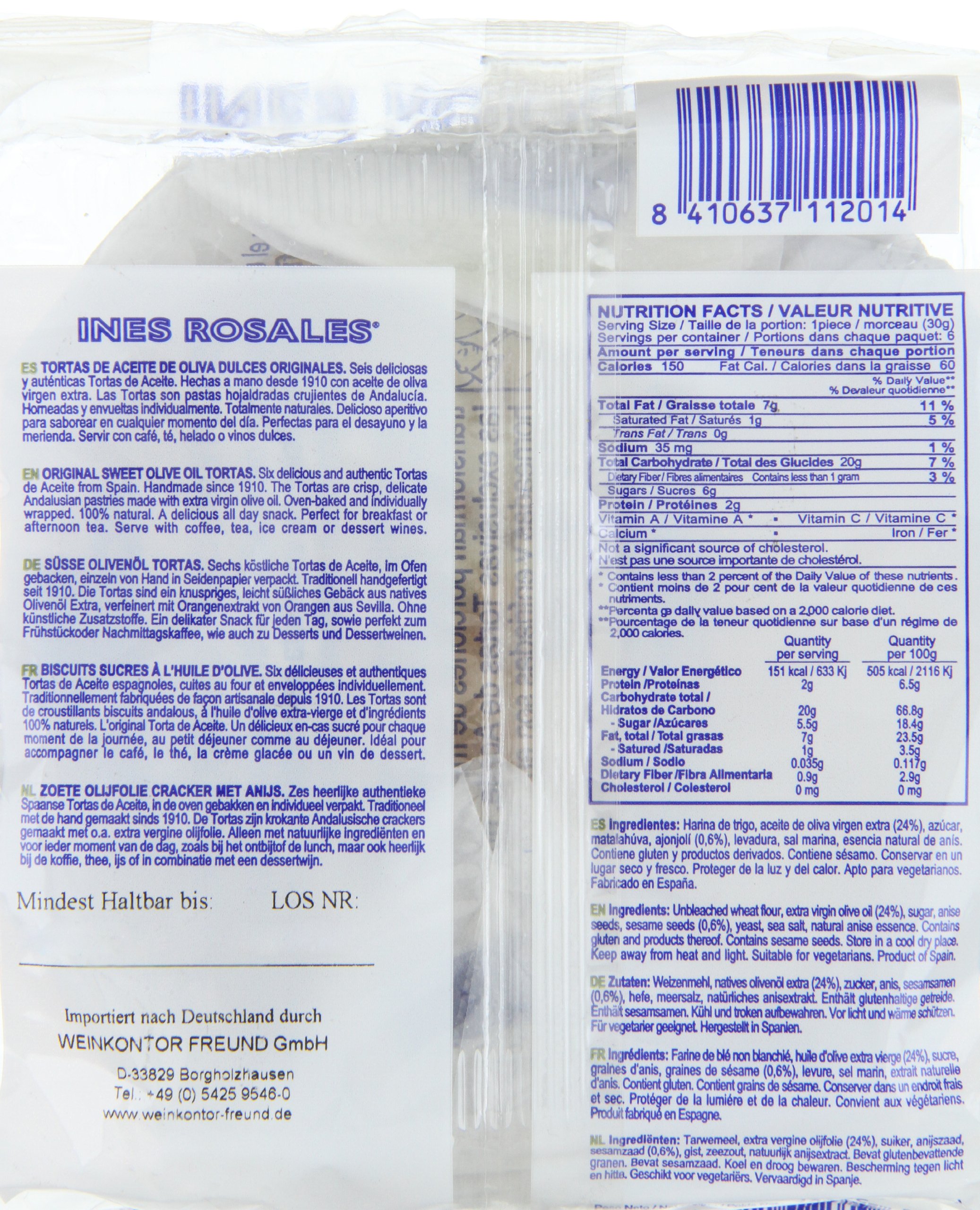 Ines Rosales - Tortas de aceite - 180 g - 6 unidades