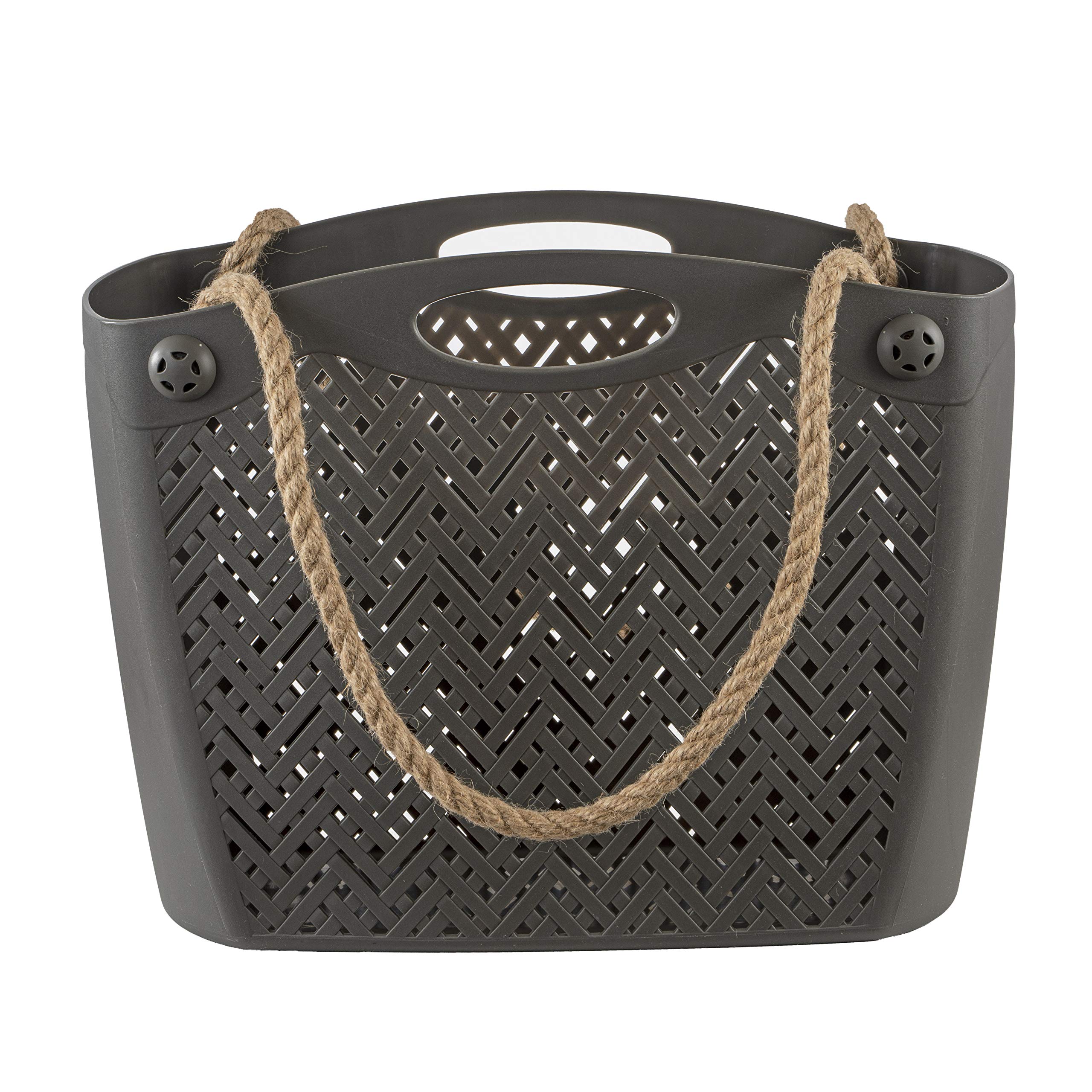 BranQ - Hoe Essential Kunststoff Korb In Rattan Design 3er Set Grösse