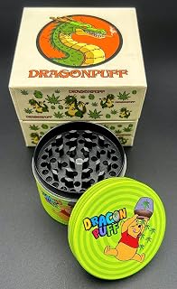 DRAGONPUFF Herb Grinder Winnie Pot Man Aluminium Grinder with Chamber for Herb Catcher and Mesh Screen Premium Grinder with Magnetic Top 55mm