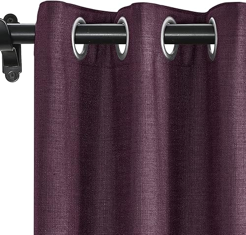 Miniatura 36 de Fcosie Cortinas 100% opacas de 84 pulgadas de largo, cortinas texturizadas de lino con aislamiento térmico, panel de cortina con ojales en la parte