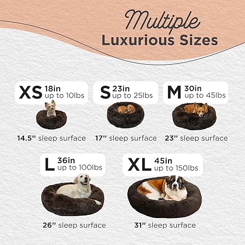 Miniatura 4 de Best Friends by Sheri - The Original Calming Donut - Cama calmante en forma de dona para perros y gatos - Pelo largo, marrón oscuro, XS, 18 x 18