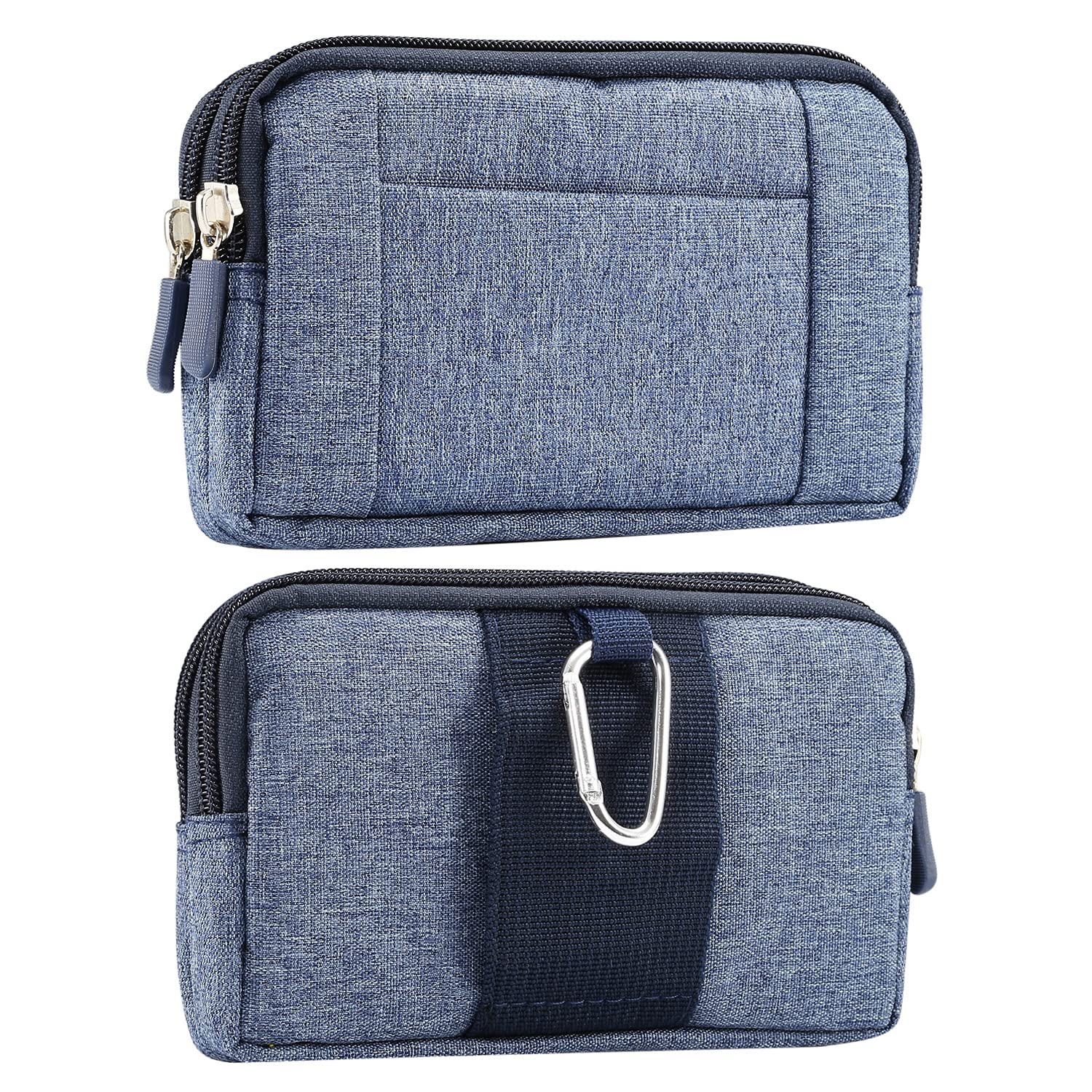 Cell Phone Belt Clip Pouch Small, Cell Phone Holster with Belt Loop, 6.5" Small Men Cellphone Belt Loop Bag Horizontal Holster Case Belt Clip Cell Pouch with Cards Holder Smartphone Waist Pack Wallet