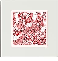 Vista 35 de O3 Design Studio Mapa de corte de papel Madrid negro mate de 20 x 20 pulgadas