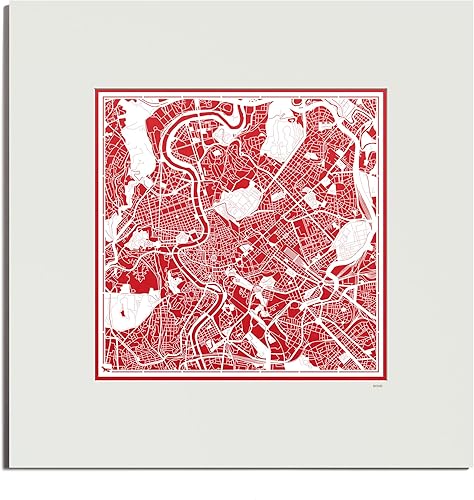 Miniatura 35 de O3 Design Studio Mapa de corte de papel Madrid negro mate de 20 x 20 pulgadas