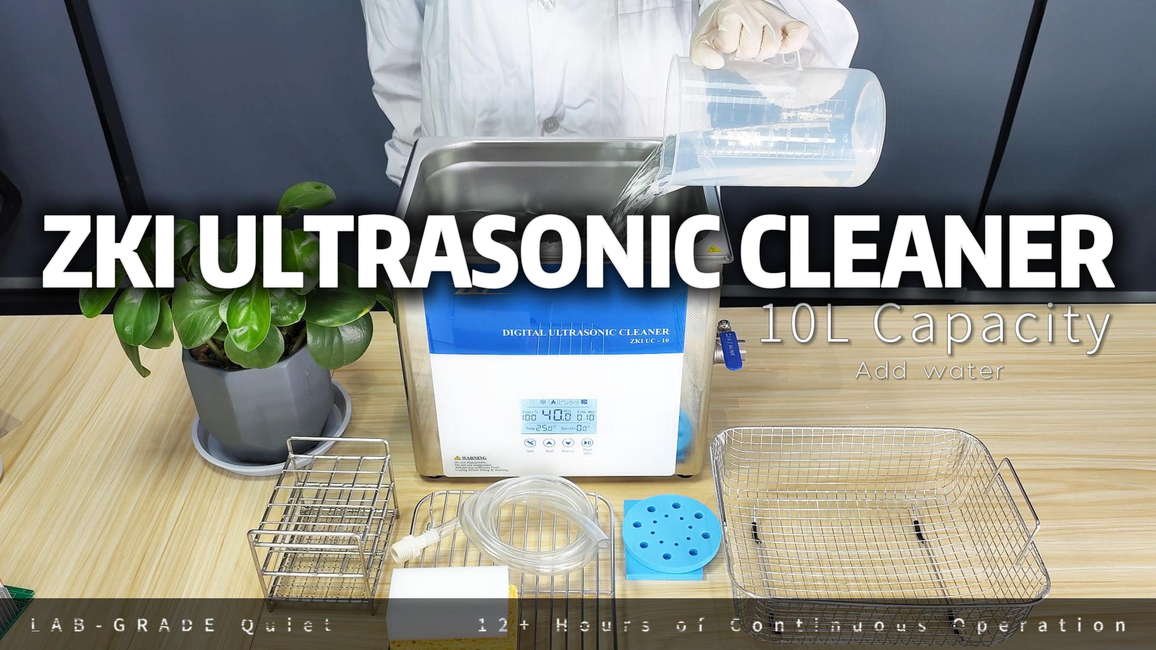 Amazon | ZKI 10L 超音波洗浄器 600W 加熱・強度・時間調整可 脱気